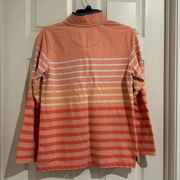 L.L. Bean Striped Collared Sweater Cotton Medium - Picture 3 of 3